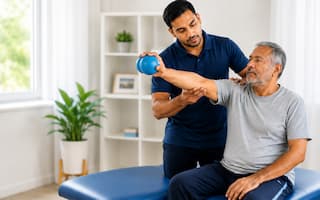 Stroke rehabilitation home physiotherapy session